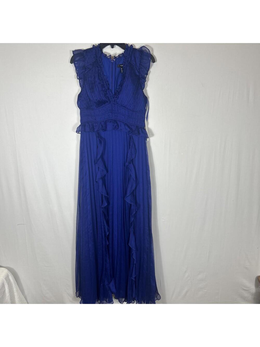 $148 Aqua Flutter Maxi Dress SZ Large - Picture 2 of 6